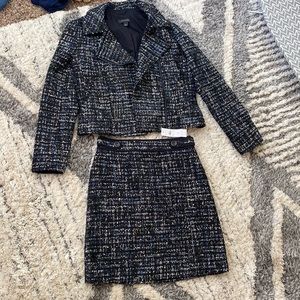 Channel-style jacket and skirt set